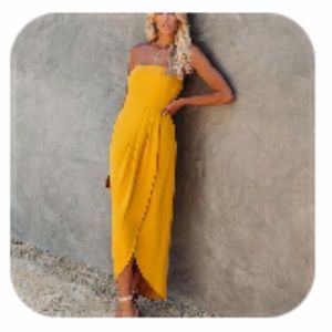 Vici Aglow Draped Midi Dress